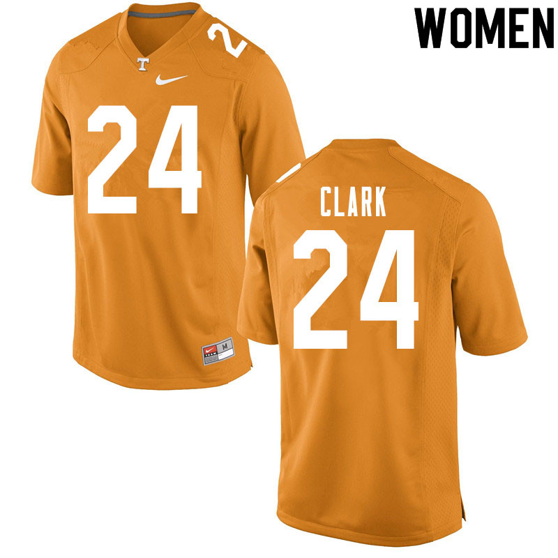 Women #24 Hudson Clark Tennessee Volunteers College Football Jerseys Sale-Orange - Click Image to Close
